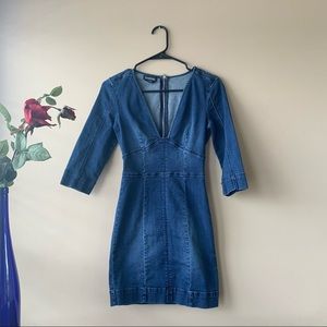 Bodycon dark blue Denim mini Dress from bebe